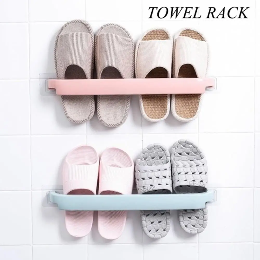 

Plastic Multicolor Support Towel Hook Waterproof Towel Rack Bathroom Sturdy Durable Free Punch Bracket Toilet Clothes Hanger
