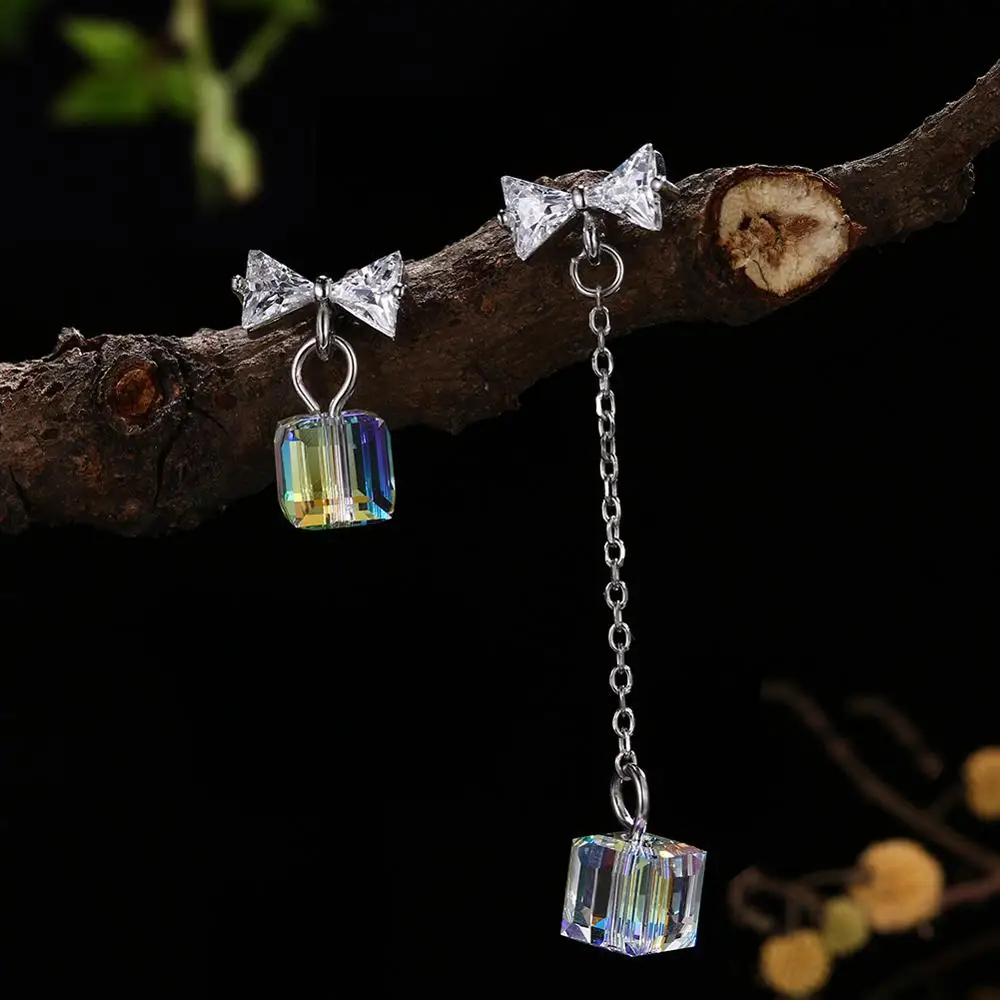 Женские Висячие серьги LEKANI с кристаллами Swarovski из стерлингового серебра 925 пробы