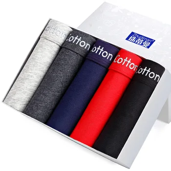 

Underwear Men boxershorts men Cotton Shorts Men Breathable Soft Boxers Men Solid Boxer Shorts Plus Size Boxers Mens Panties 5pcs