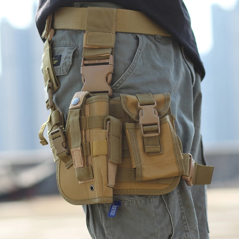 Universal Gun Holster Adjustable Tactical Puttee Thigh Leg Shouder Pistol Pouch Camping Wrap-around Outdoor Hunting | Спорт и