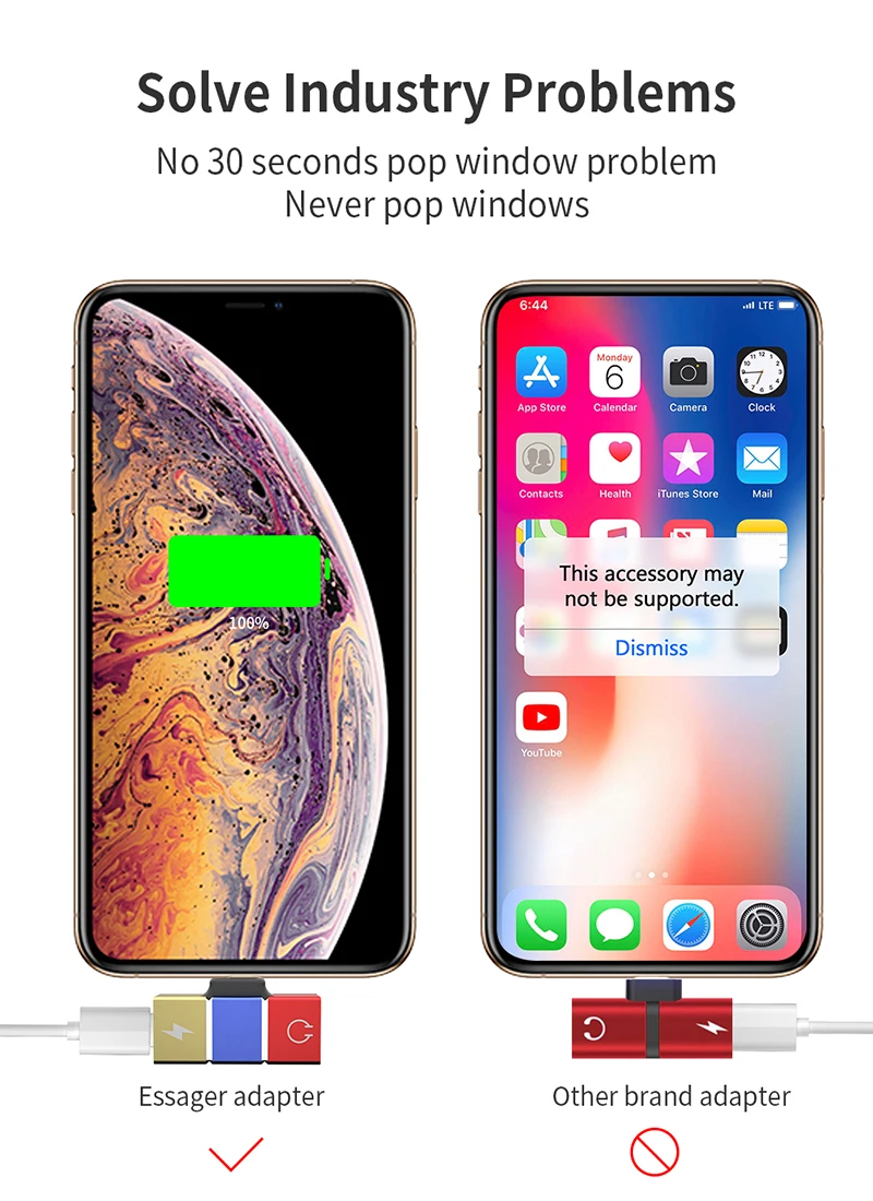 Мобильный телефон 2 в 1 сплиттер для Lightning Аудио зарядки адаптер для iPhone 7 8 Plus/X наушников сплиттер адаптер конвертер