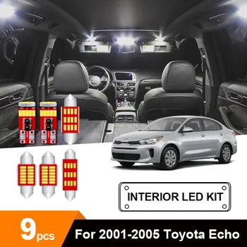 

9 x White Ice Blue Error Free Car LED License Plate Lights Ceiling Cargo Trunk Light Bulbs Package Kit For 2001-2005 Toyota Echo
