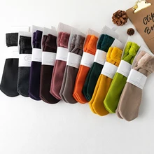 Популярные стильные носки в стиле знаменитостей с толстыми теплыми зимними термостойкими MS Носки ярких цветов Теплые женские домашние носки-Тапочки