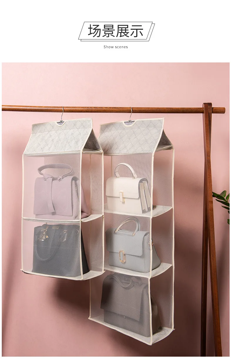 Nuevo 2-4 Bolsillos Bolso Organizador Colgante Bolso Plegable Bolso De Almacenamiento Dispensador Bolsa Reutilizable