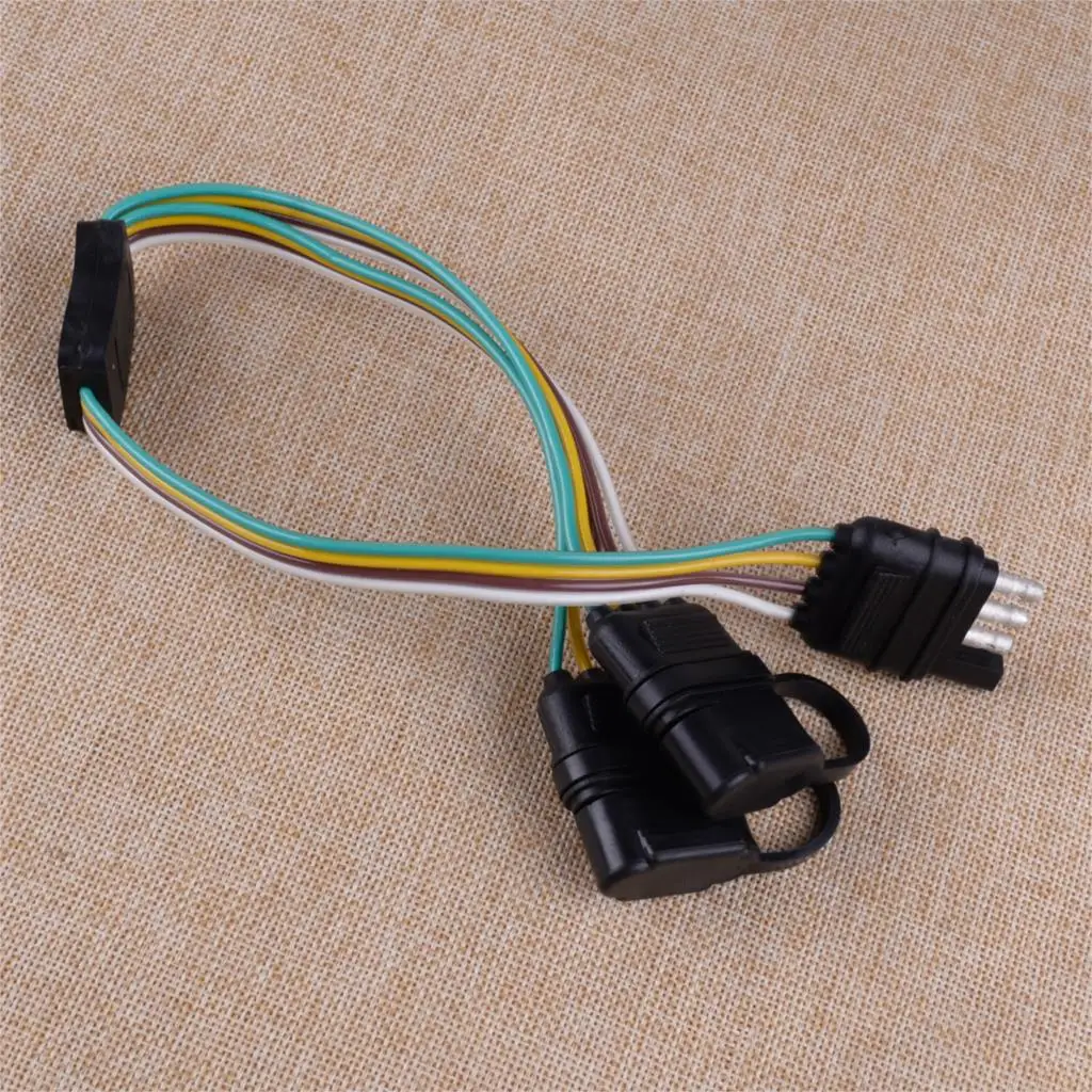 

CITALL 4 Pin Truck Trailer LED Tailgate Light Bar 1 Male & 2 Female Flat Y-Splitter Harness Adapter Plug Light Wiring