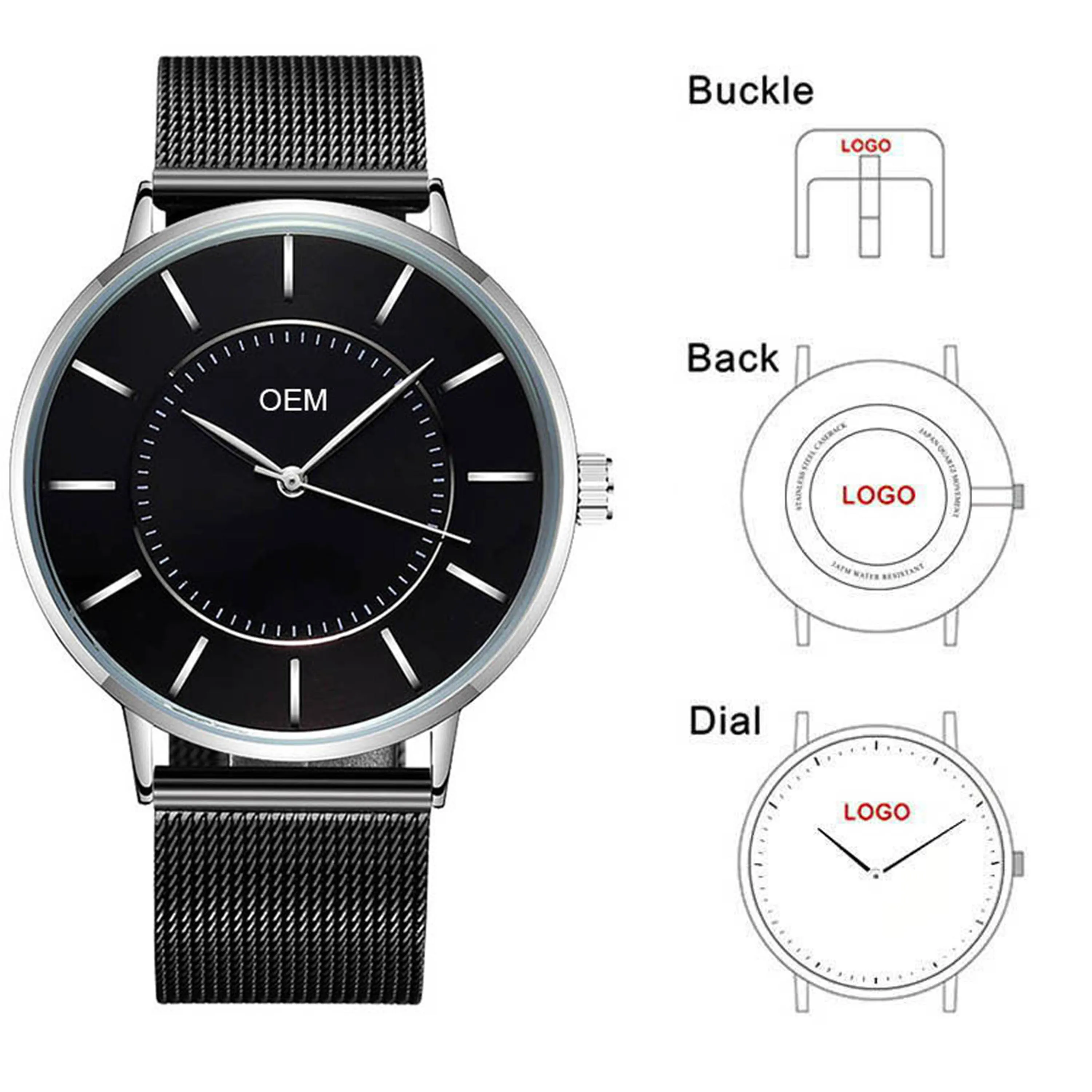 CL051 Reloj Masculino пользовательские часы циферблат с собственным логотипом кварцевые
