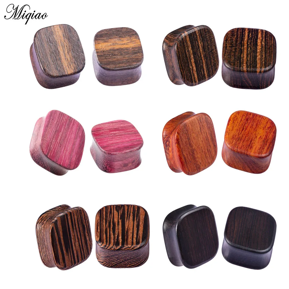 

Miqiao 2pcs 8mm-25mm European and American Hot Sale Piercing Jewelry Square Unpainted Hand-polished Auricle Ear Expander Punk