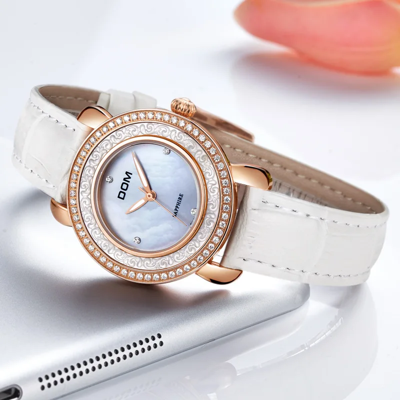 

Watch Casual Trend of Fashion Leather Belt Waterproof Diamond Set Women's Manufacturers Wholesale a Generation of Fat G-86GL-7M