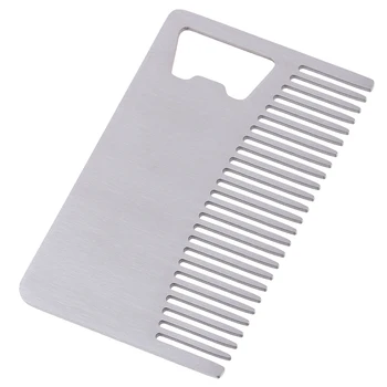 

1pcs Portable Stainless Steel Mustache Hair Beard Care Comb With Bottle Opener Beard Comb Beard/Hair Styling Tool