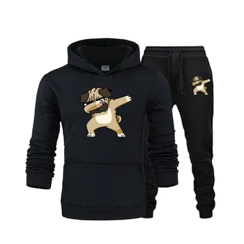 

Men's suit plus velvet thick hip-hop sportswear 2020 fashion casual warm hooded autumn and winter sportswear men and women