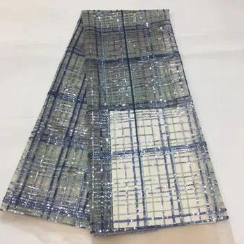 

African sequin lace fabric 2020 high quality lace bride Nigerian French mesh tulle lace fabric ladies dress XX3899