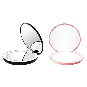 

Portable Folding Mirror with LED Light Makeup Mirror, 10X nifying Glass, 12 Lamp Bead Mini Mirror