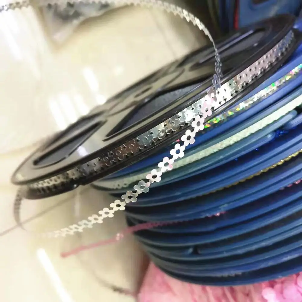

32pcs*100Yards 4mm Round Sequin Reels PVC Sewing Machine Reel DIY Accessories For Crafts Custom Colors
