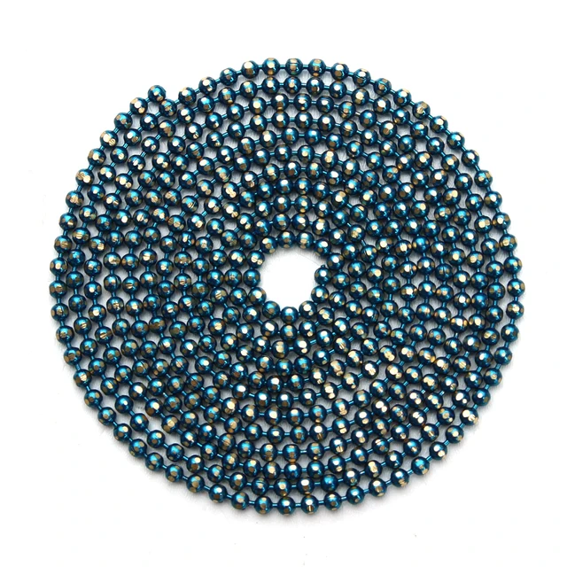 10meter/lot Width 1.5mm Colorful Copper Ball Bead Chain Bulk Necklace Bracelet Women Link & Key Chain For Diy Jewelry Making dark blue