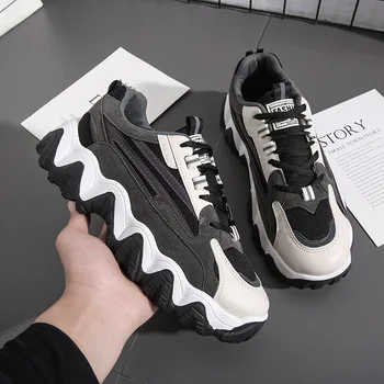 

2020 New Mens Casual Shoes Brand Breathable Men Sneakers Thick Bottom Daddy Shoes Tenis Masculino Adulto Footwears Lace-Up EVA