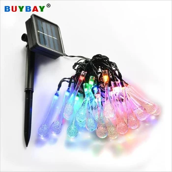

Solar String LED Light Colorful Raindrop Solar lawn Lamp Waterproof for Christmas Holiday Outdoor Garden Decoration Fairy Lights