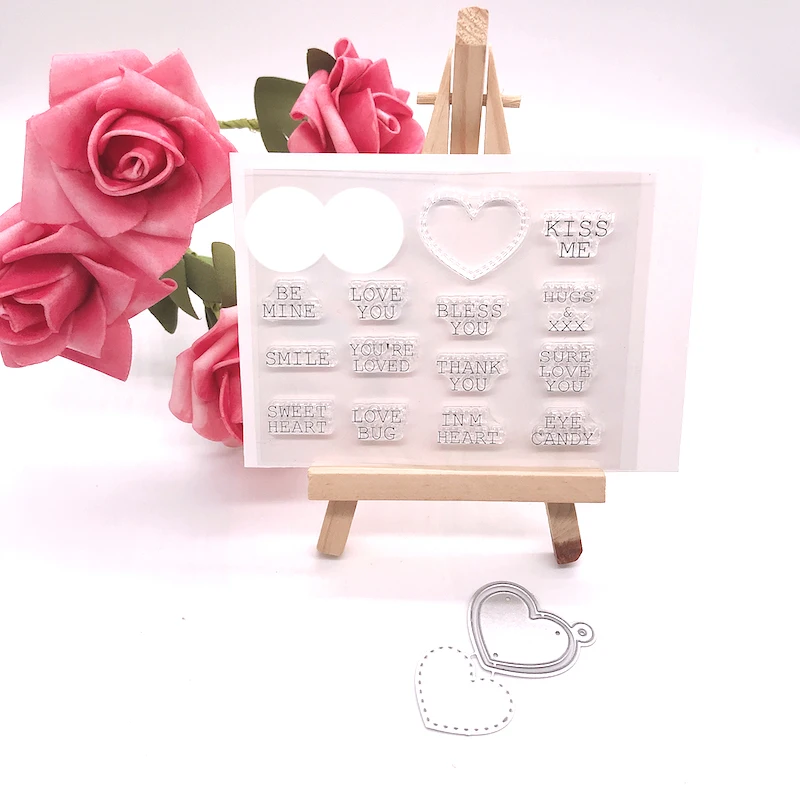 VYUTXA Валентина Любовь метки металлические Вырубные штампы и штамп для DIY Скрапбукинг/фотоальбом декоративное тиснение DIY бумажные карты