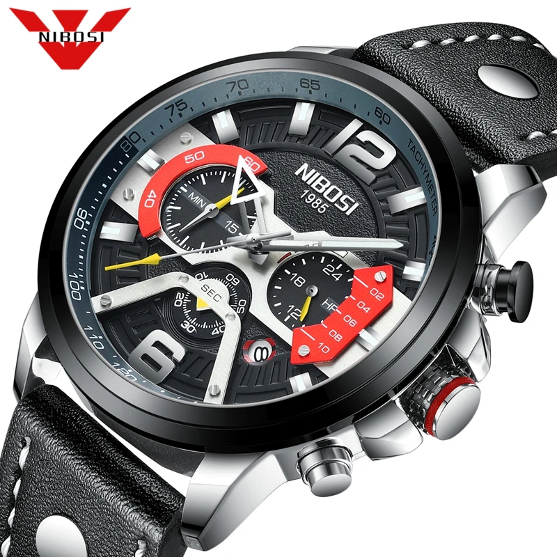 NIBOSI Relogio Masculino мужские часы лучший бренд класса люкс мужские часы Военные Спортивные кварцевые кожаные часы на запястье часы синие