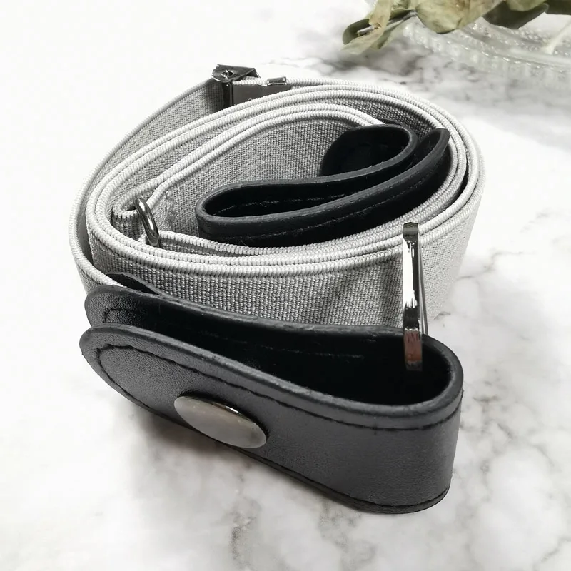 gray belt Ремень женский Легкий пояс без пряжки скрытые невидимые секретные ремни для женщин мужские джинсы брюки кожаные пряжки свободные эластичные стрейч черные мужские - Цвет: gray belt