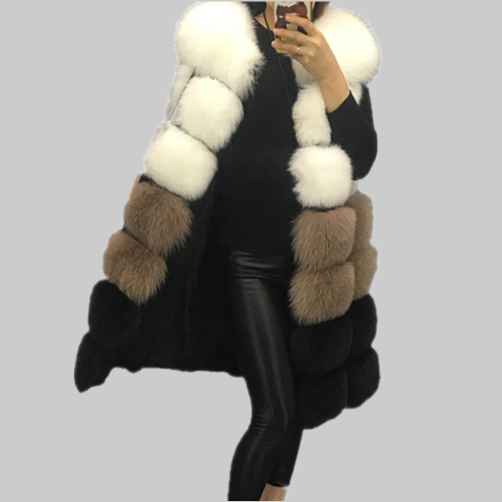 Faux Fur Vest,Womens Wool Stand Collar Coat Sleeveless Warm Jacket by-NEWONESUN 