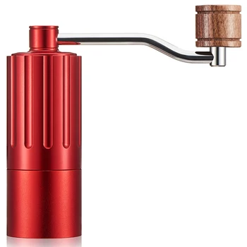 

Mini Manual Stainless Steel Core Coffee Grinder Adjustable Coffee Mill With Storage Rubber Loop Easy Cleaning Portable-Red