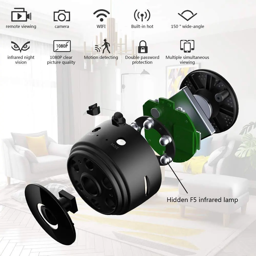 A9, HD 1080 p, wifi, Ip мини камера, маленькая, беспроводная, домашняя, для детей, ночное видение, безопасность, микро обнаружение движения, Hisilicon Hi3518EV200 cam
