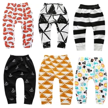 Детские хлопковые брюки с принтом детские спортивные штаны для мальчиков и девочек, штаны-шаровары для малышей Детская Одежда для новорожденных девочек и мальчиков