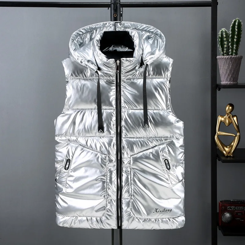 WomenWinterVestsHooded2021NewShortBrightColorVestCotton