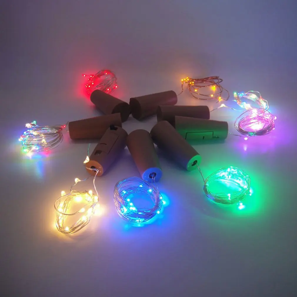 Solar Power Wine Bottle Stopper Cork Shaped LED String Light Party Xmas Lamp BU