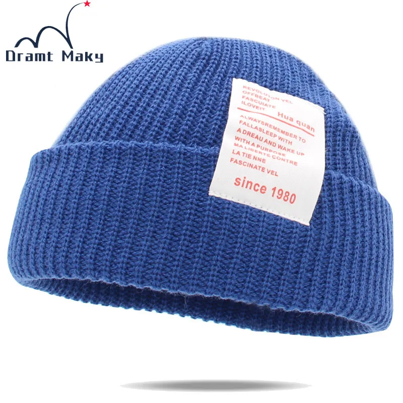 

Since 1980 Women's winter hats for women Knitted Cuffed Short Melon Cap Beanie Hat bonnet beanies autumn gorro a winter hat new