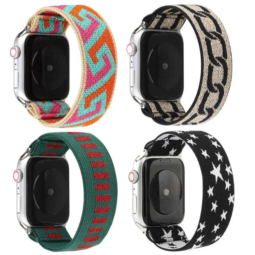 

Elastic Solo Loop for Apple Watch Correa Series 6 SE 5 4 3 2 1 Band Sports Nylon 38mm 40mm 42mm 44mm iwatch Strap Belt.