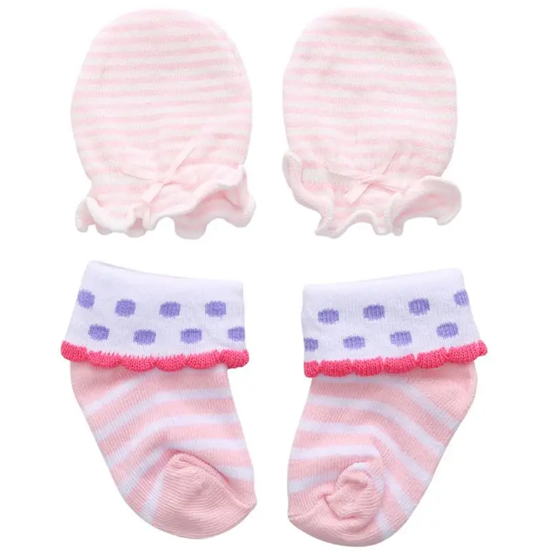 4 пар/уп. Симпатичные детские носки гетры для новорожденных и малышей дышащие перчатки Комплект