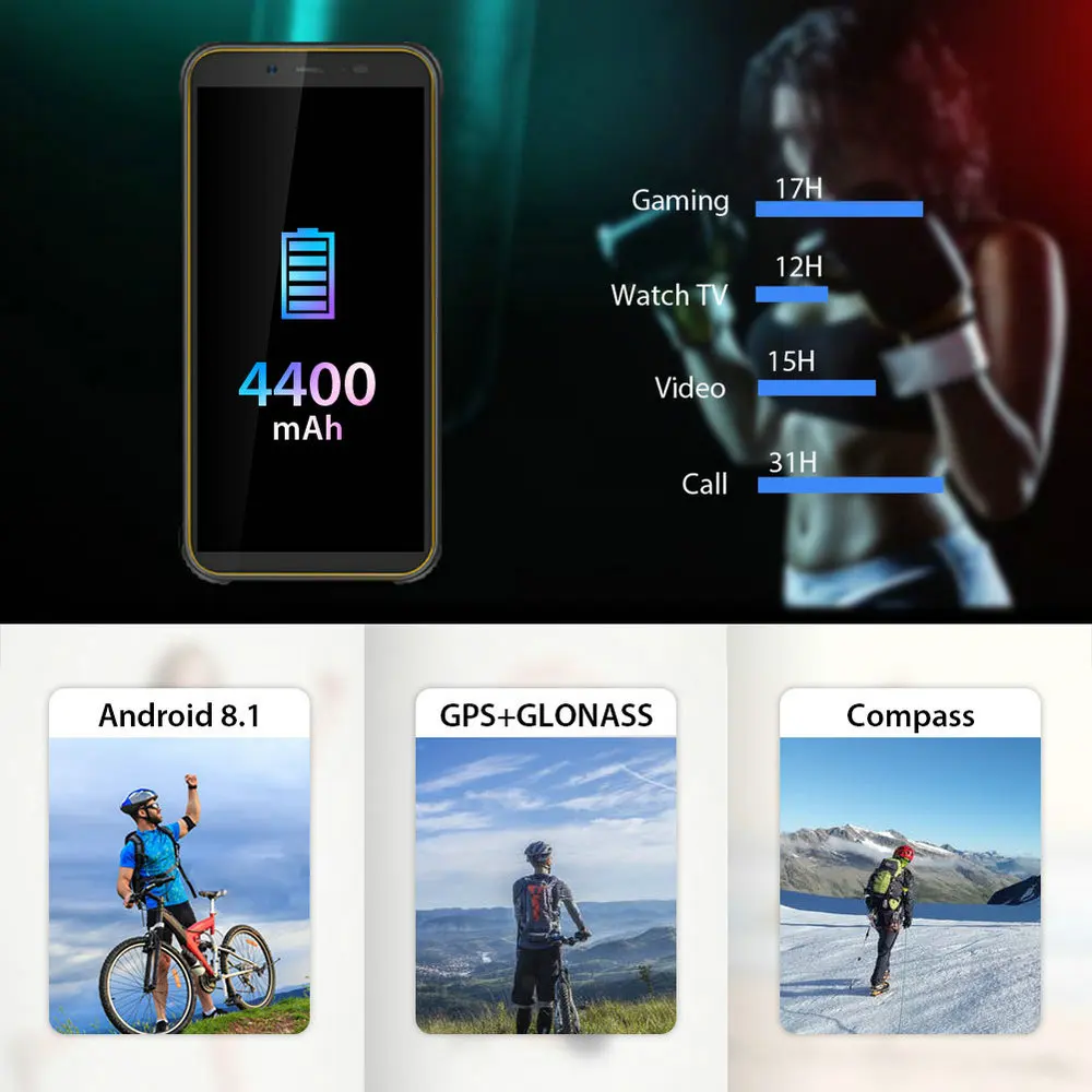 Blackview BV5500 5," IP68 Водонепроницаемый прочный смартфон 18:9 Экран 2 GB+ 16 GB Android 8,1 4400 mAh Dual SIM мобильный телефон