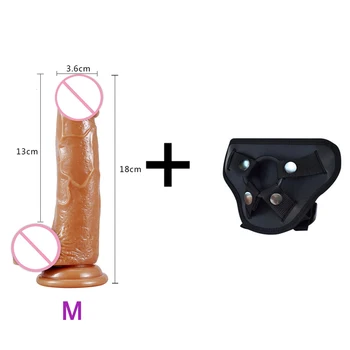 Strap On Realistic Dildo Pants For Woman Lesbian Couples Anal Plug Sex Toys Strapon Female Masturbation Skin Feeling Sex Shop 6