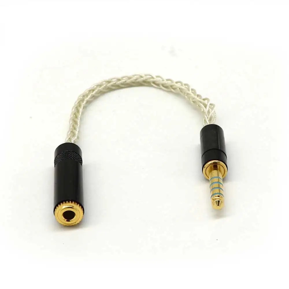 Качественный 5N Медный Серебряный смешанный 4,4 мм штекер 2,5 3,5 мм Женский аудио кабель для наушников HIFI адаптер для гарнитуры MP3 плеер Телефон