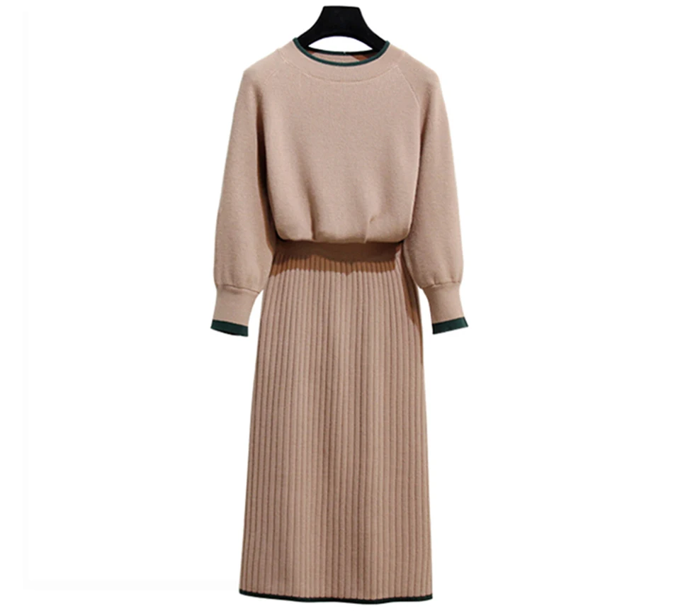 Genayooa высококачественный комплект из двух предметов, кашемировый свитер и юбка, осенне-зимний женский комплект 2 шт., повседневная женская одежда