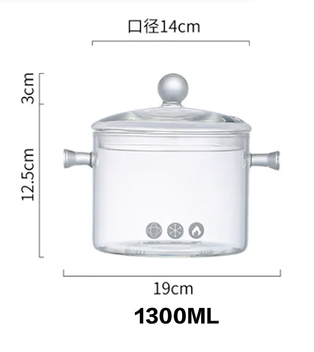 Buy Wholesale China High Borosilicate Clear Glass Pot Pyrex Cooking Pot  With Double Ear & Glass Pot at USD 5