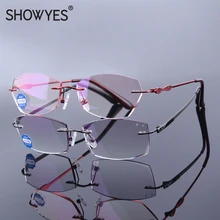 Компьютерные очки для чтения, женские и мужские, анти-синий светильник, очки для чтения, без оправы, Модные Синие лучи, блокировка пресбиопии, чехол