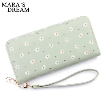 

New Style Ladies Wallet Women Long Zipper Clutch Bag Korean Soft Wallet Large Capacity Small Chrysanthemum Wallet Mobile Phone B