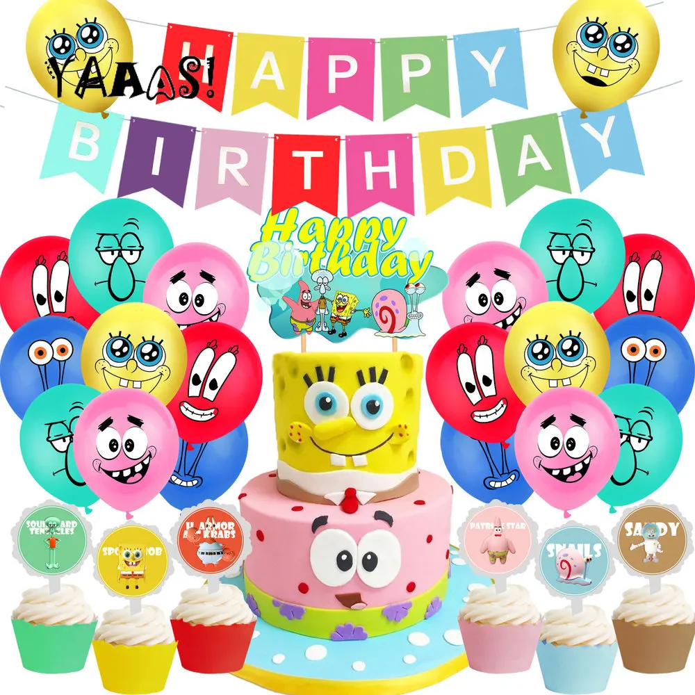 Латексные воздушные шары Spongebaby 1 набор флаг для торта баннер украшения детского