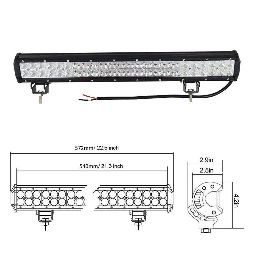 4PCS 22inch 144W LED Work Light Bar Offroad Lamp