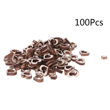 

100pcs Laser Cut Wood Heart Embellishment Wooden Shape Craft Wedding Decor