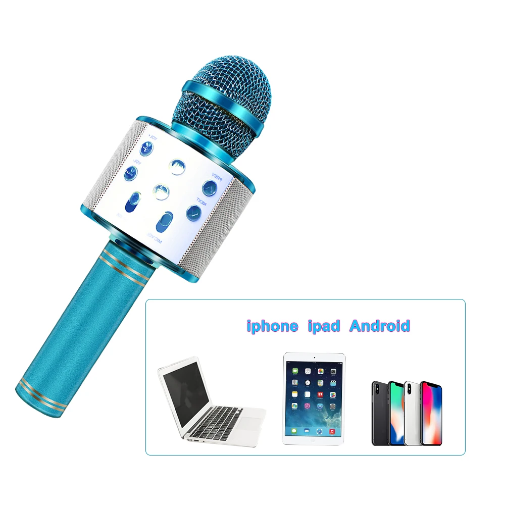 WS858 микрофон Bluetooth беспроводной Usb микрофон беспроводной Ws858 с кронштейном караоке аудио пение музыка домашняя студия