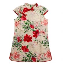 Детское платье Чонсам для маленьких девочек, 1 шт. весенне-летняя хлопковая одежда с принтом в китайском стиле платье принцессы для малышей