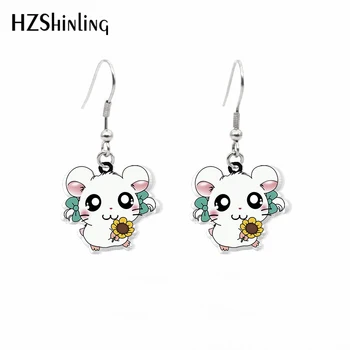 

2020 New Cute Hamster Dangle Earring Lovely Animal Handamde Acrylic Hook Earring Epoxy Jewelry Earrings Gifts Gril