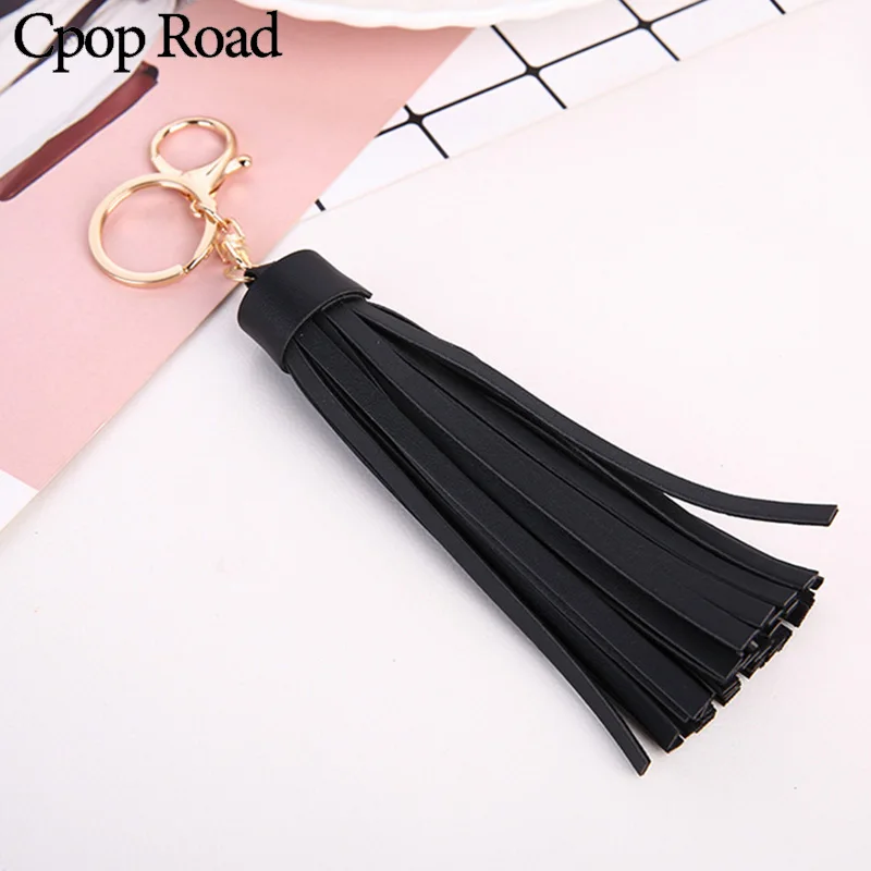 

Cpop Trendy New Leather Tassel Key Chain Pink Black Couple Phone Bag Car Pendant Decoration Jewelry Gift Hot Sale Wholesale 2019
