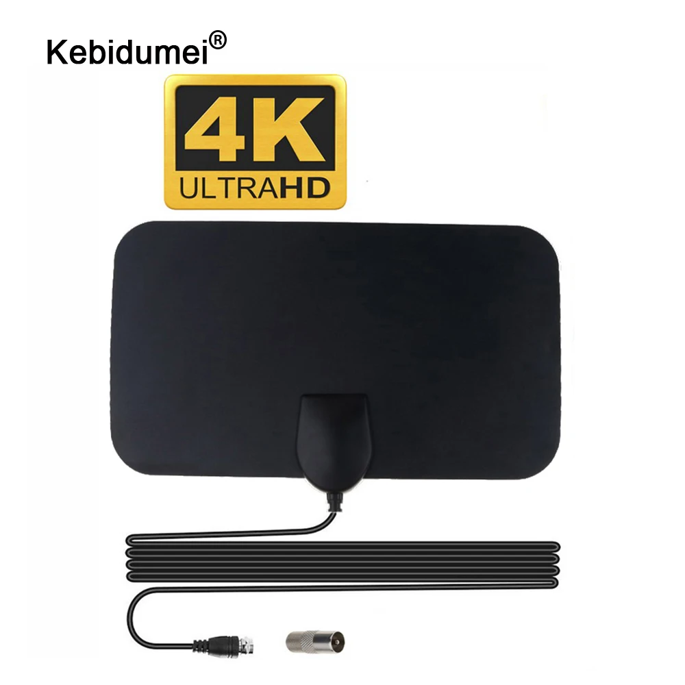 Tv-Antenna Aerial Miles-Booster Active Digital Flat-Design High-Gain Indoor Kebidumei