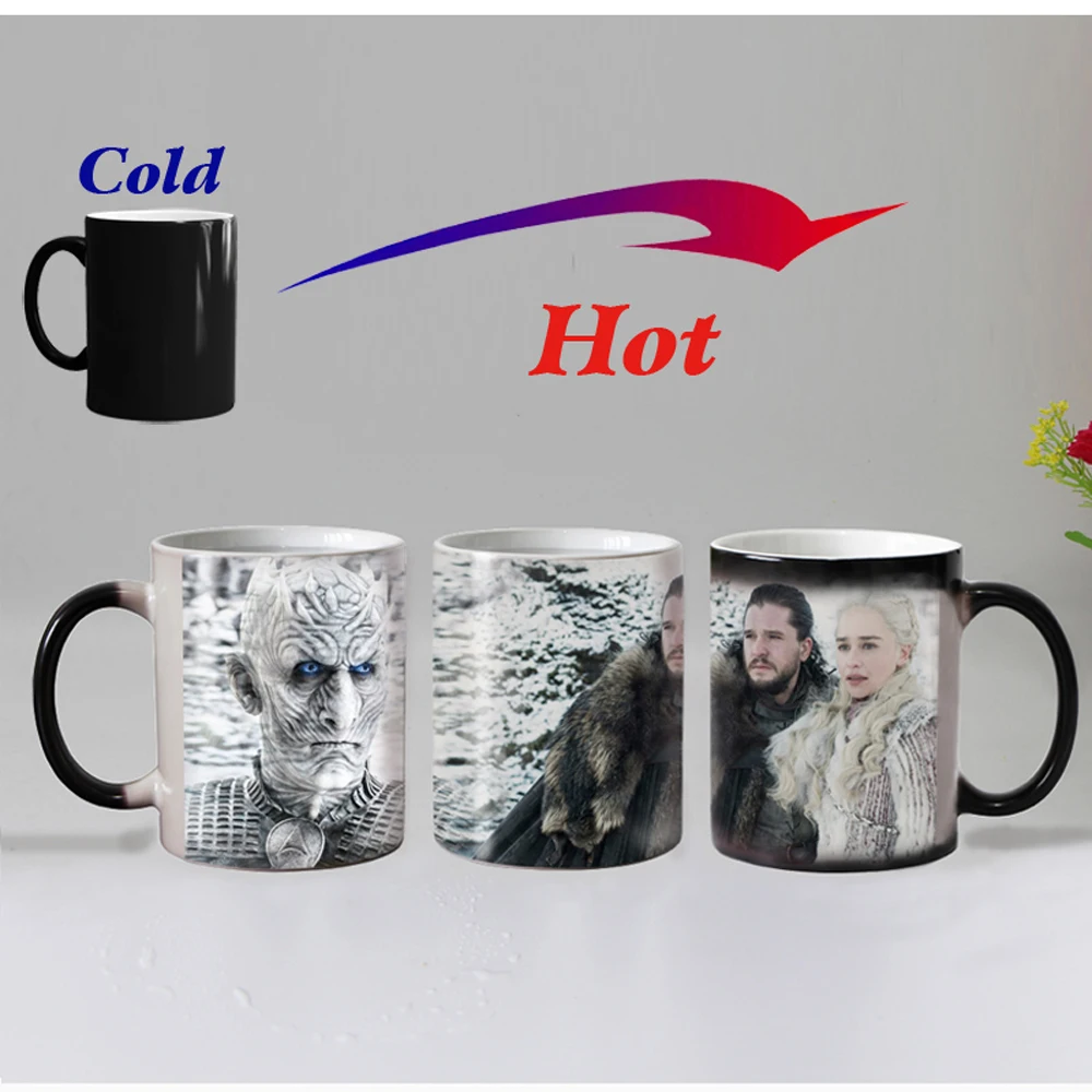 Jon snow Термочувствительная, кофейная кружка керамическая Волшебная меняющая цвет чашки чая кружки Удивленный подарок