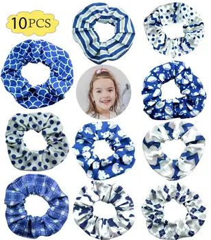 

free shipping 10pcs 5.5‘‘ sport football softball fun scrunchies inspired girl made of hair pattern for hair scrunchies navy si
