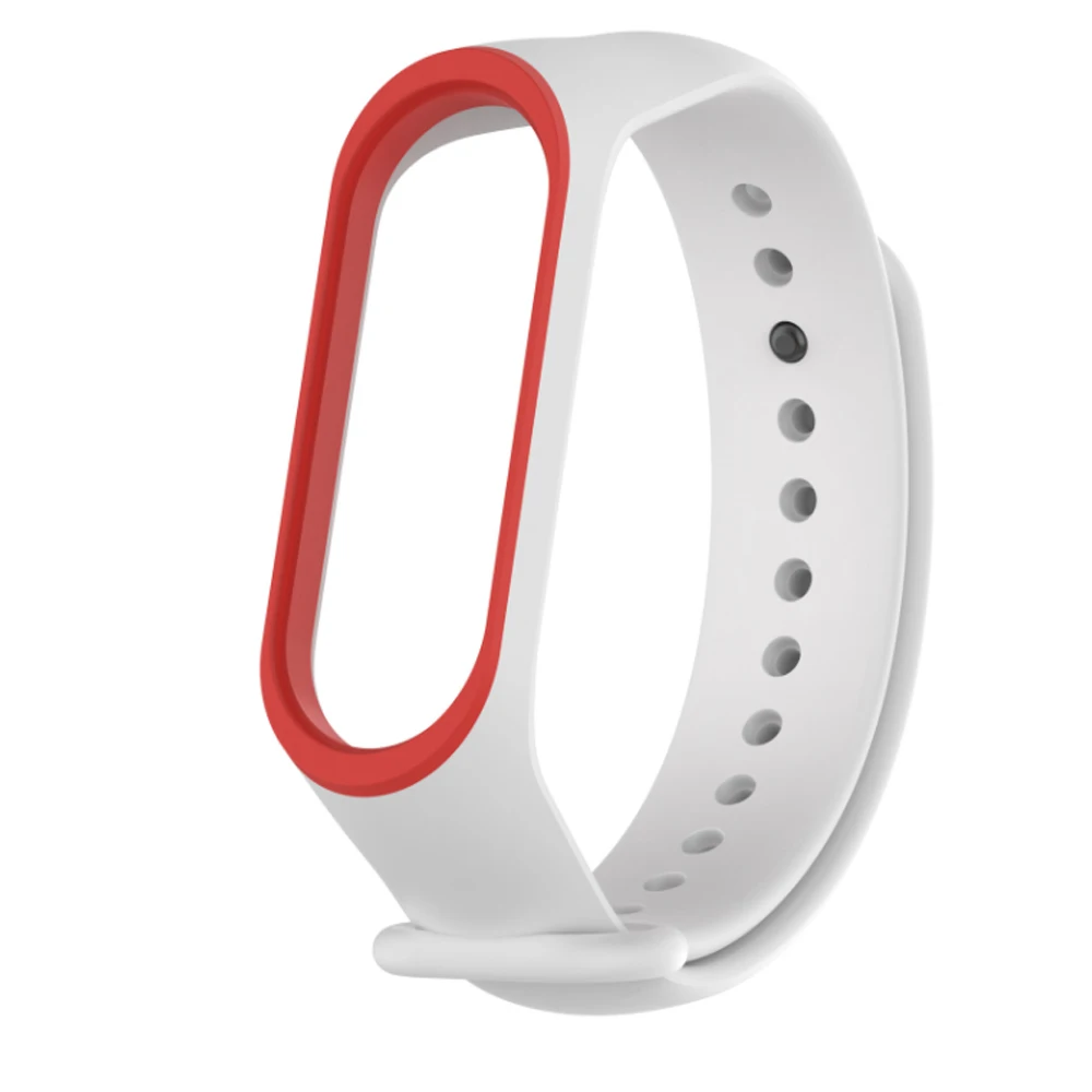 Rovtop силиконовый ремешок для Xiaomi mi 3 браслет ремешок для mi Band 3 ремешок для mi Band 3 сменные ремни - Цвет: white n red